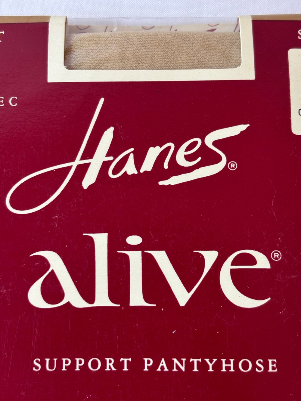 Vintage Hanes Alive Support Pantyhose Style 810 Deadstock Travel Buff Size C - Picture 4 of 9